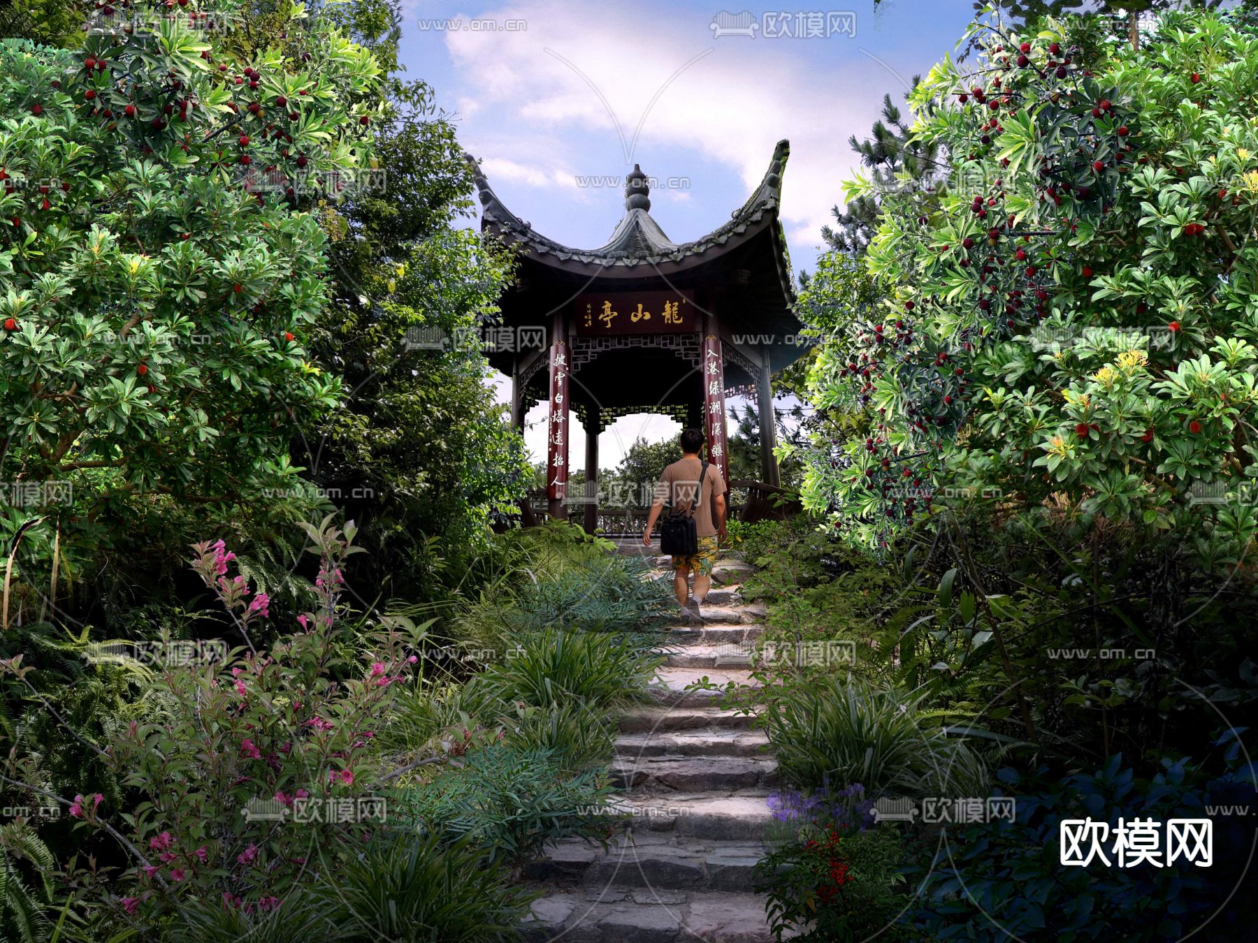 现代凉亭 亭子psd下载