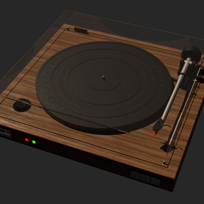  现代黑胶唱片机su模型 