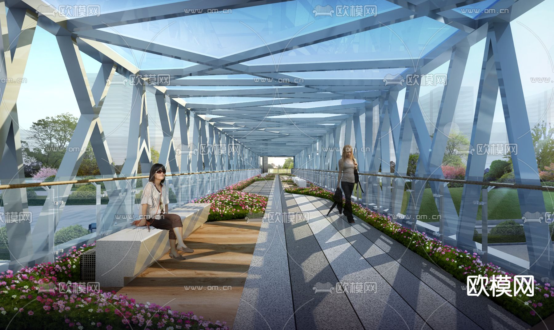 现代天桥景观psd下载