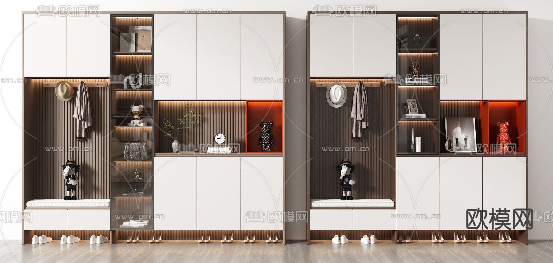 现代鞋柜 鞋帽柜3d模型下载