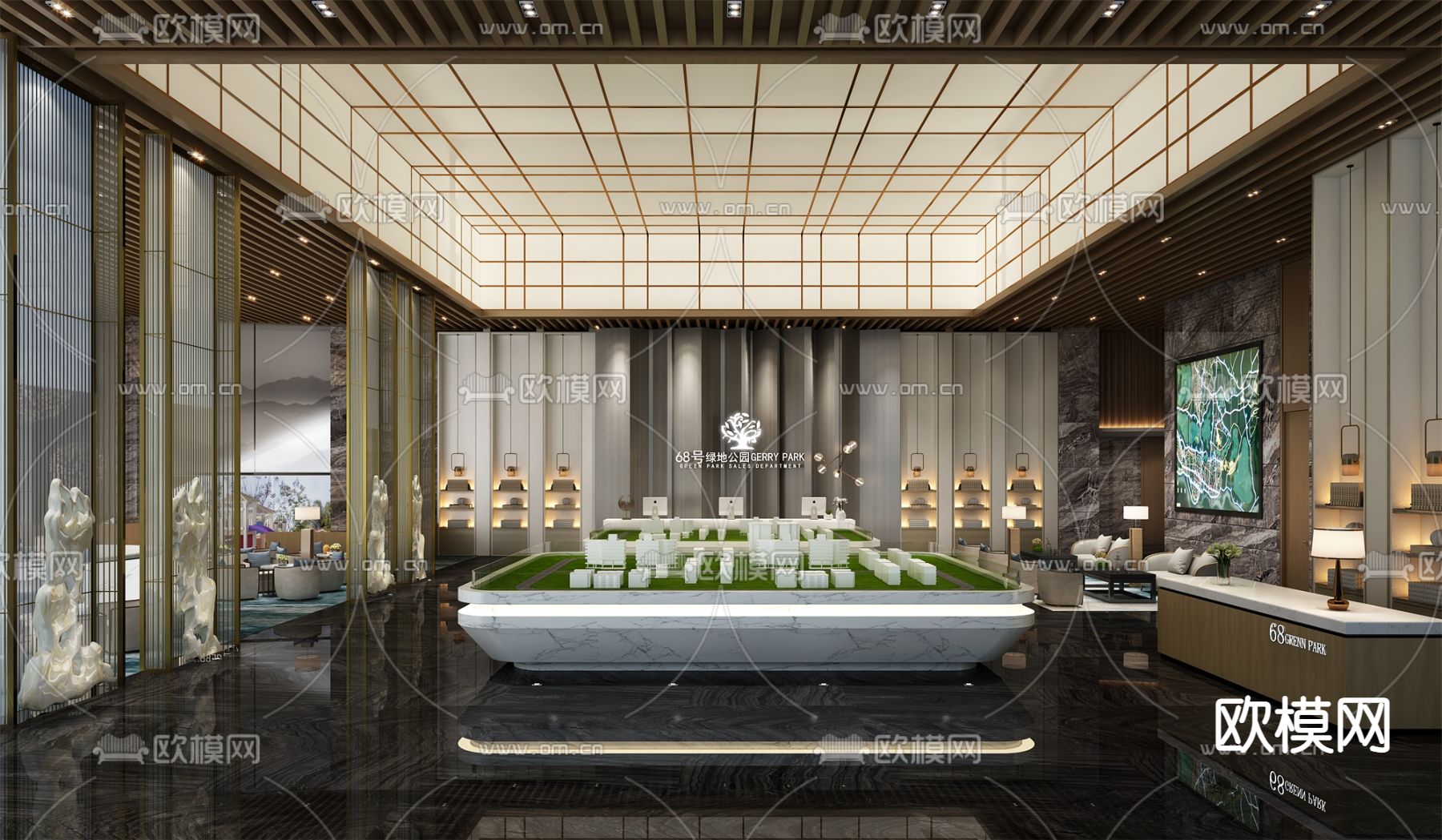 现代售楼处免费3d模型下载