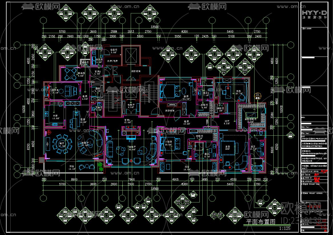 【HYY·D】武汉天地云廷CAD施工图下载（渲染图5）