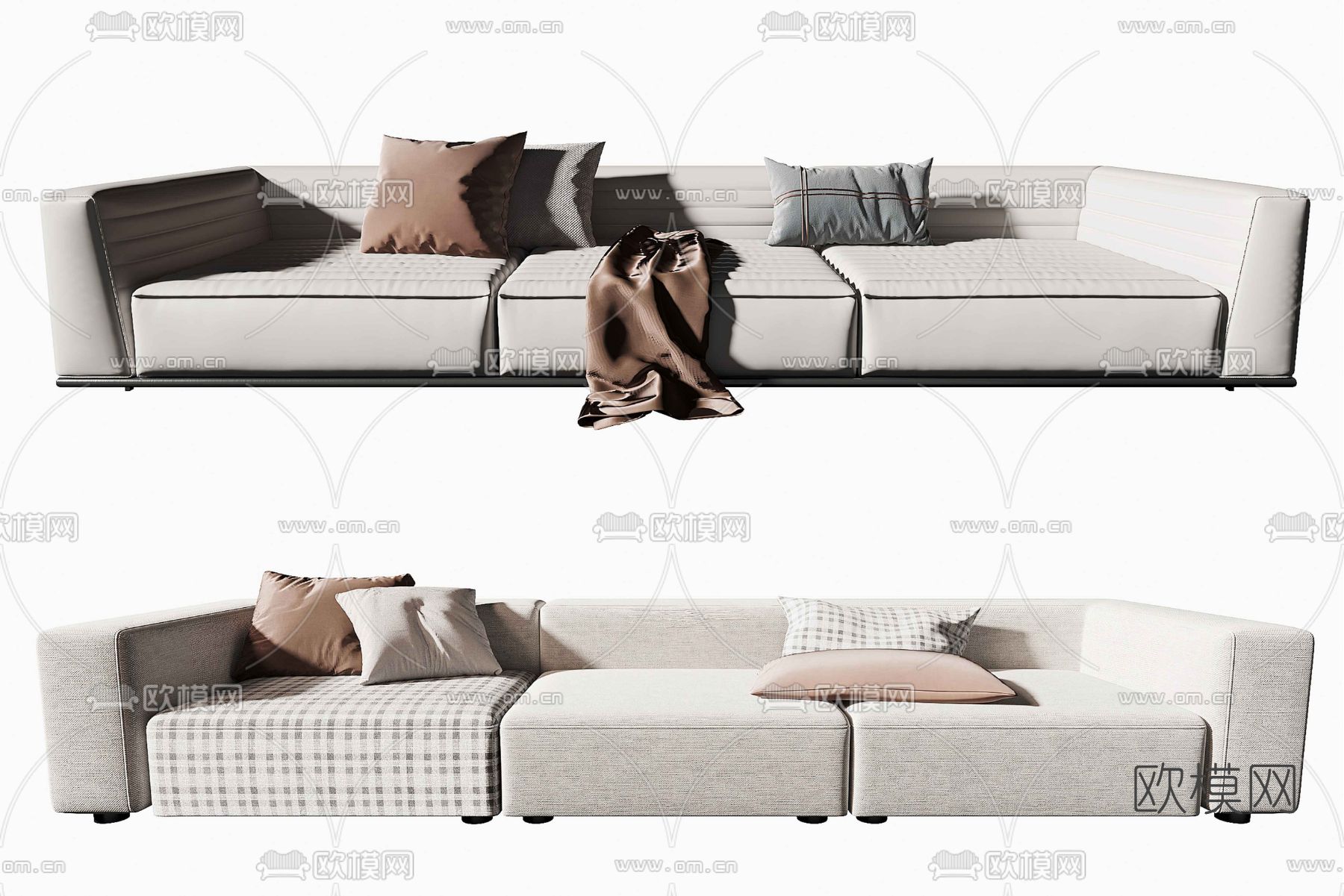 现代多人沙发 三人沙发3d模型下载