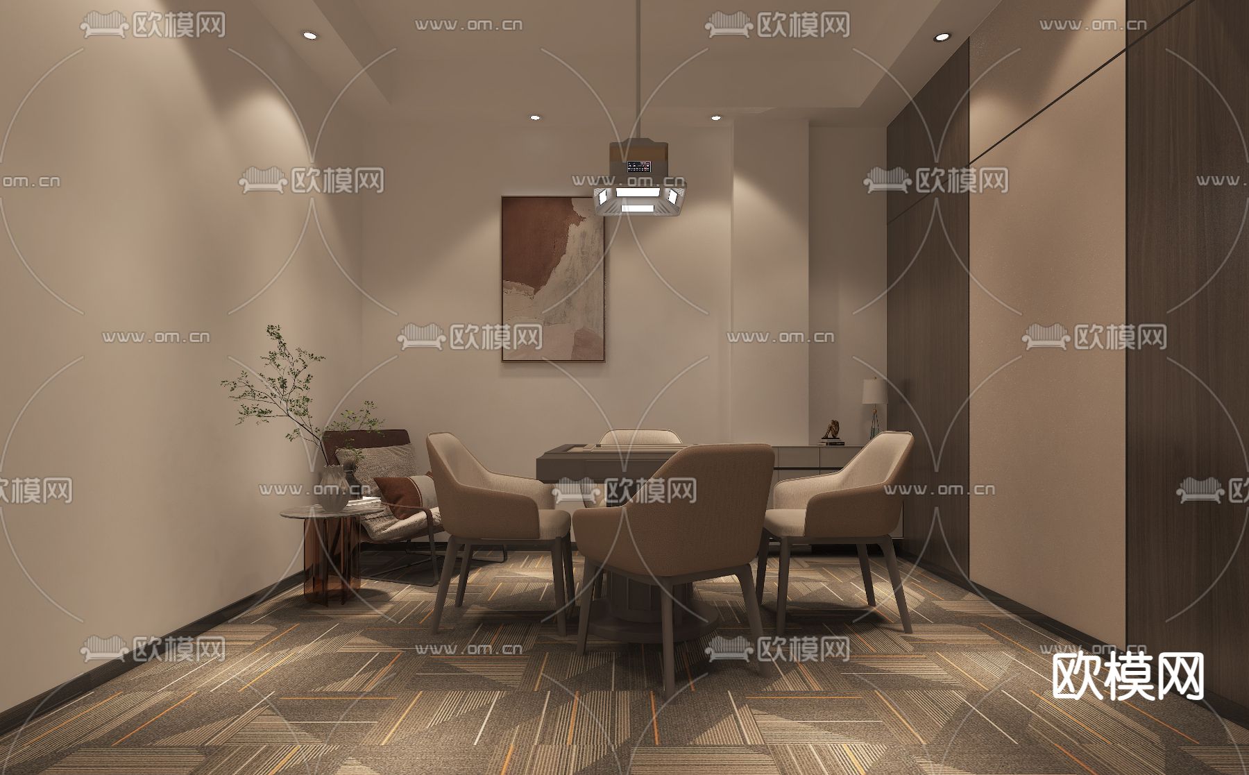 现代棋牌室 休闲室免费3d模型下载