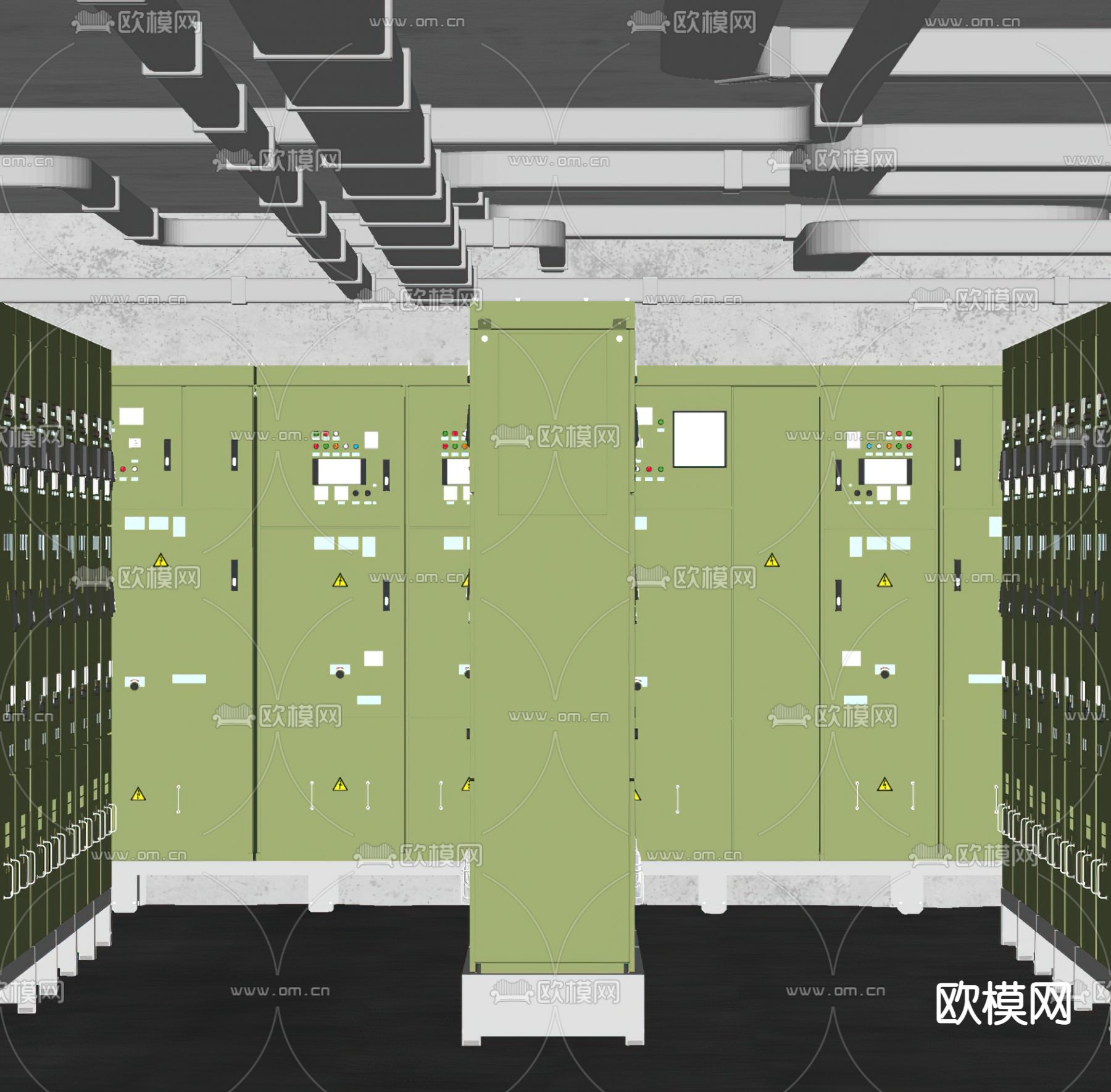 现代供电室su模型下载（渲染图1）