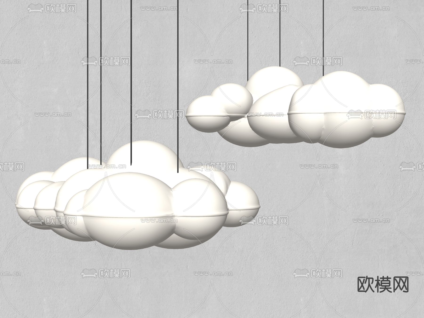 Nemo Nuvola 云朵吊灯su模型下载（渲染图2）
