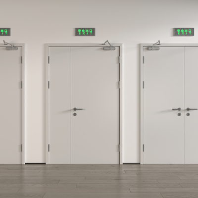  现代消防门su模型 