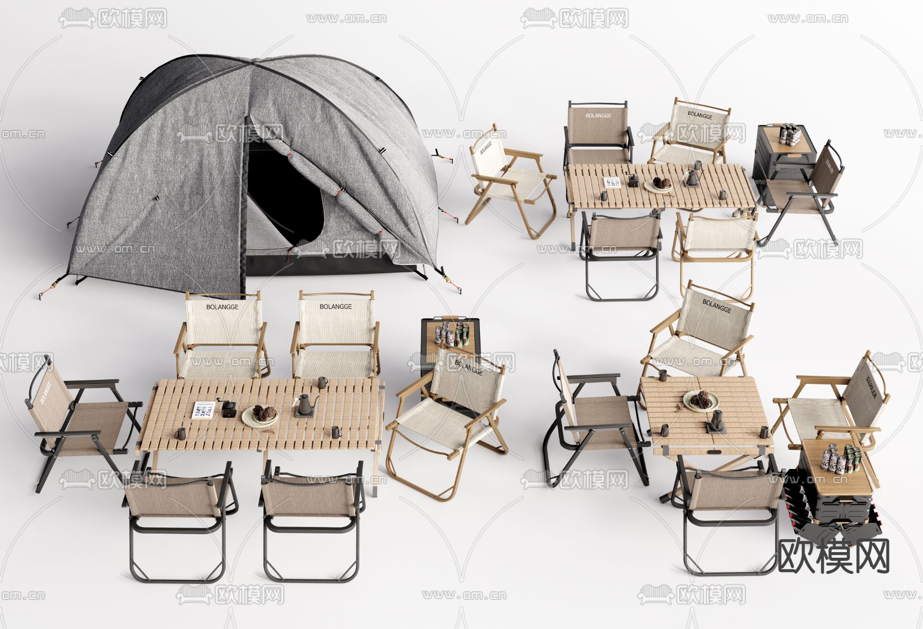 帐篷 户外桌椅3d模型下载