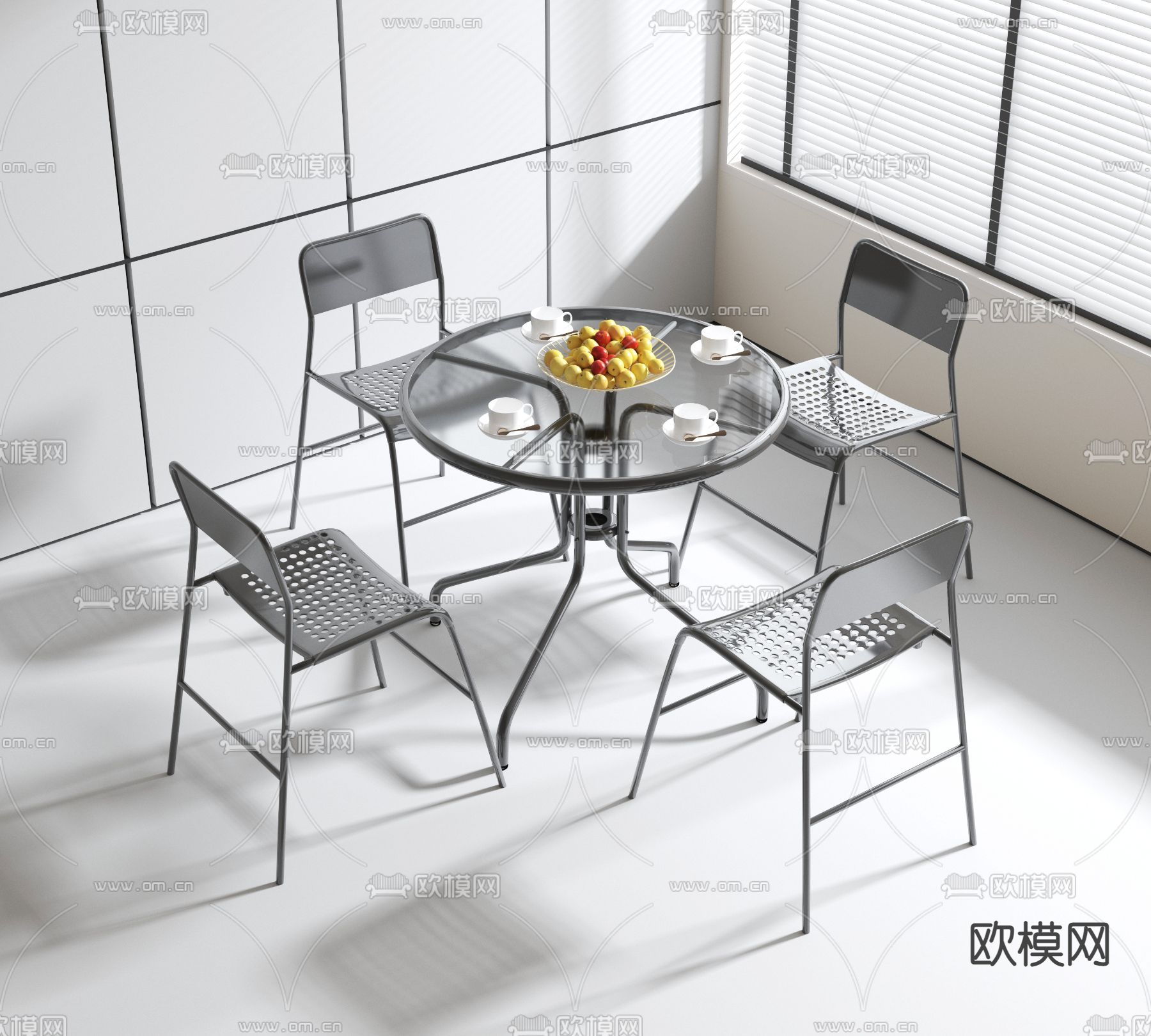 工业风休闲桌椅3d模型