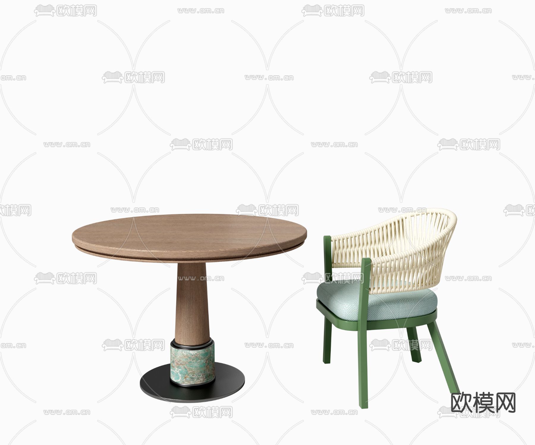 现代休闲桌椅3d模型下载