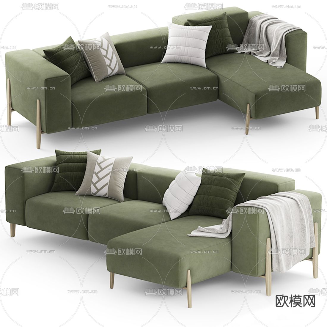 Cor 现代布艺转角沙发3d模型下载
