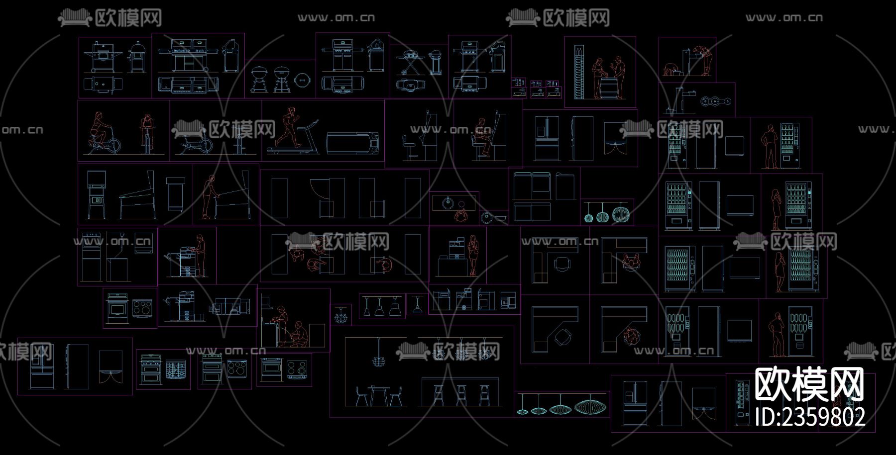 各种设备cad图库下载（渲染图2）