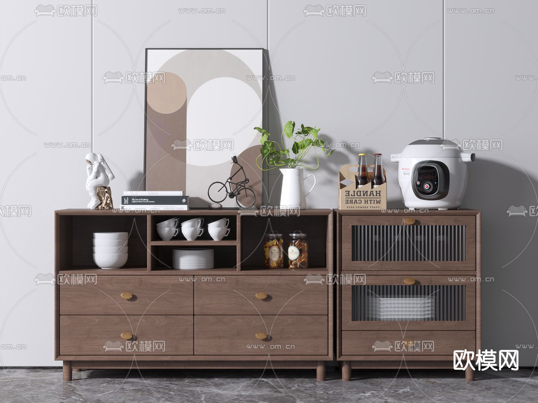 北欧斗柜 餐边柜3d模型下载