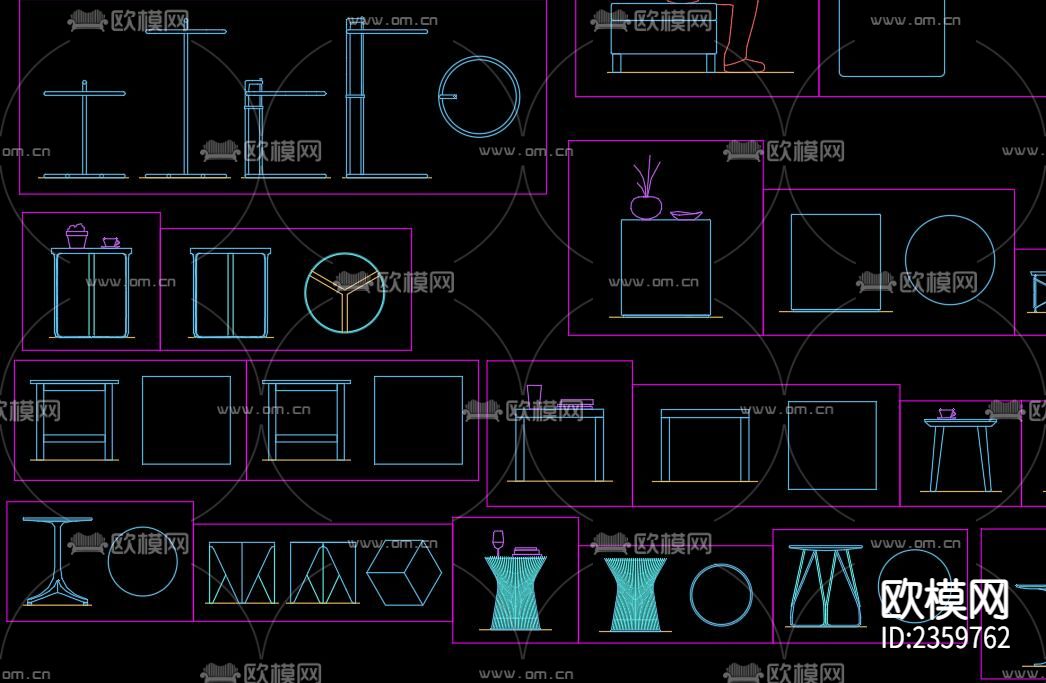 箱式凳子cad图库下载（渲染图2）