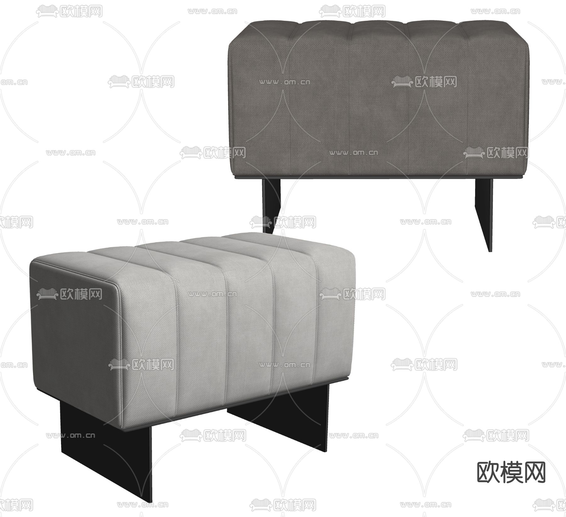 现代矮凳 沙发凳 换鞋凳su模型下载（渲染图2）