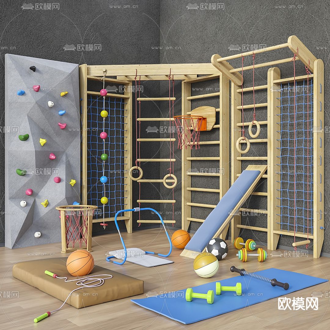 现代攀岩器材 瑜伽垫3d模型下载