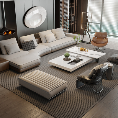  米洛提Minotti 转角沙发su模型 