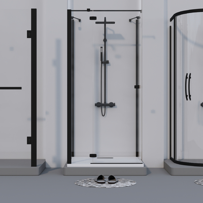  现代玻璃淋浴间su模型 