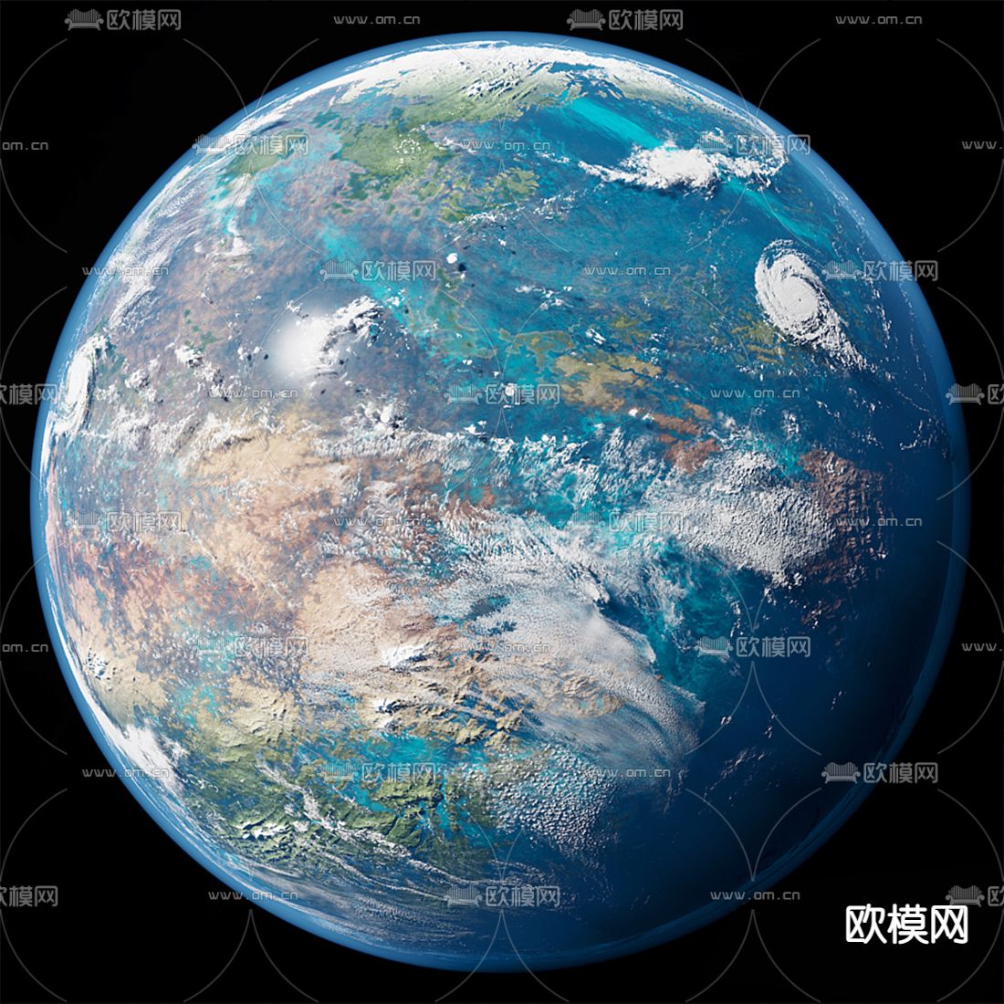现代地球鸟瞰3d模型下载_ID12191463_3dmax免费模型-欧模网