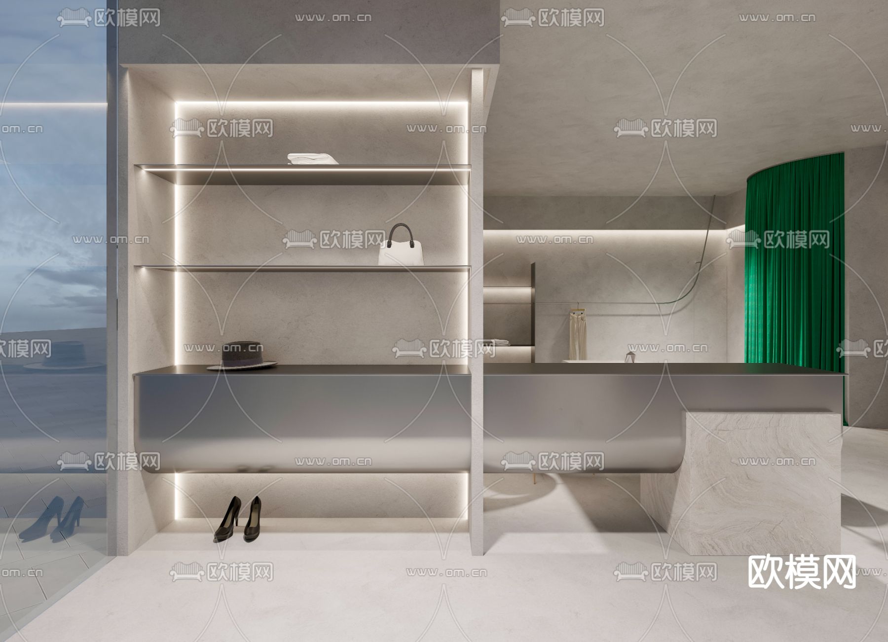 现代服装店 女装店3d模型下载（渲染图6）