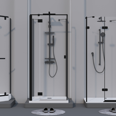  现代玻璃淋浴间su模型 