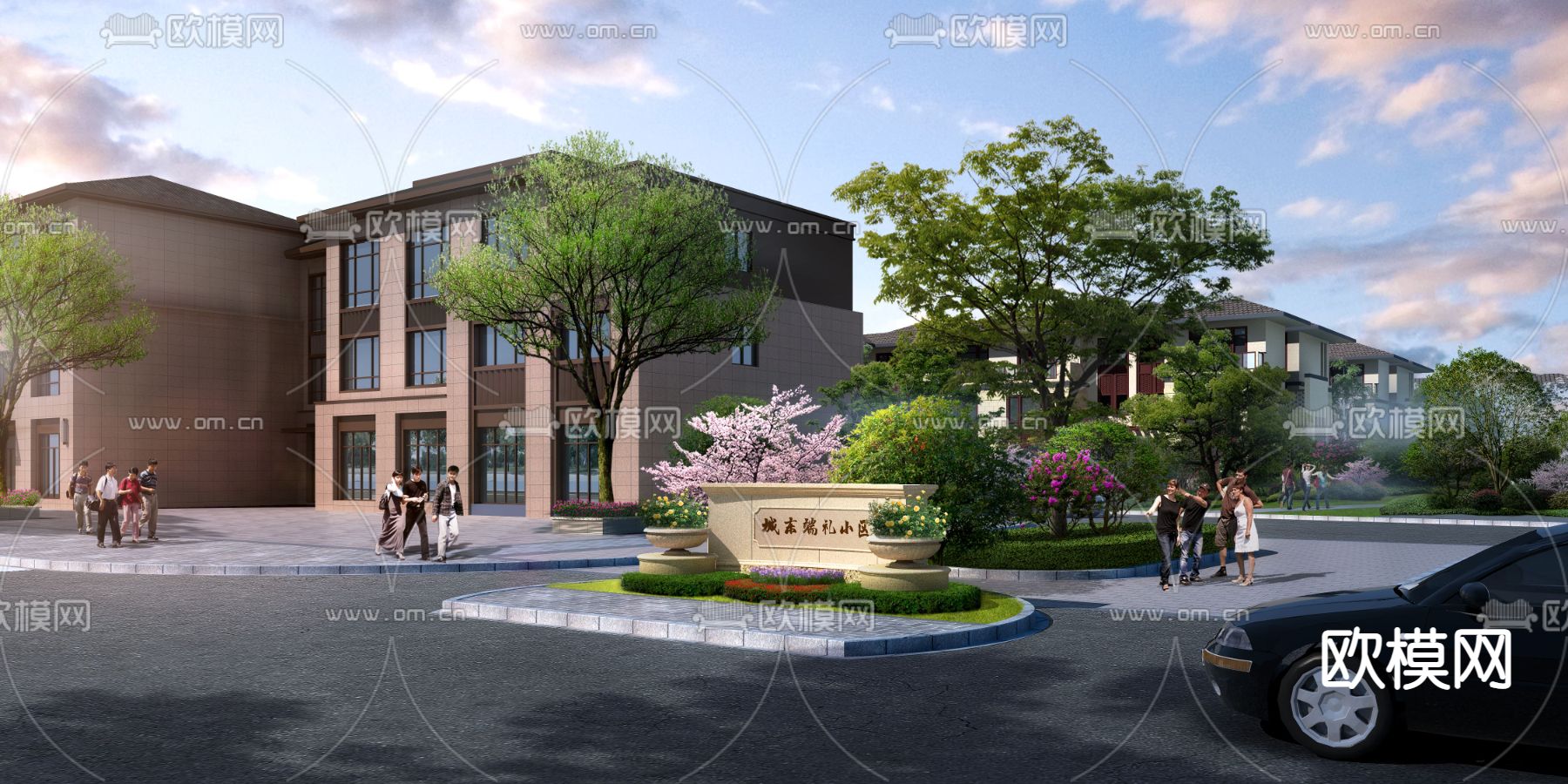 现代小区公园psd下载