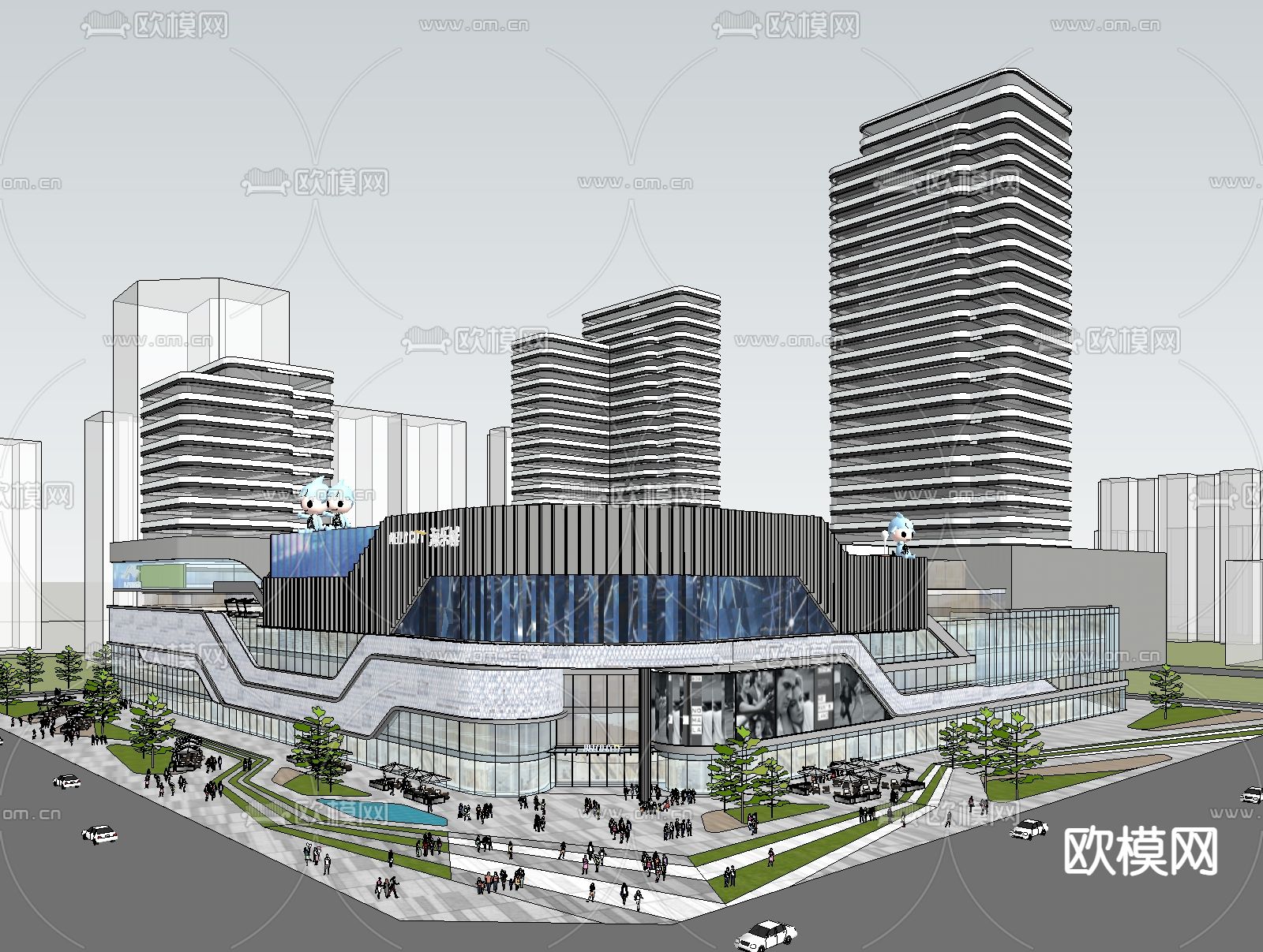 商业MALL 商业综合体su模型下载_ID12191335_sketchup模型下载-欧模网