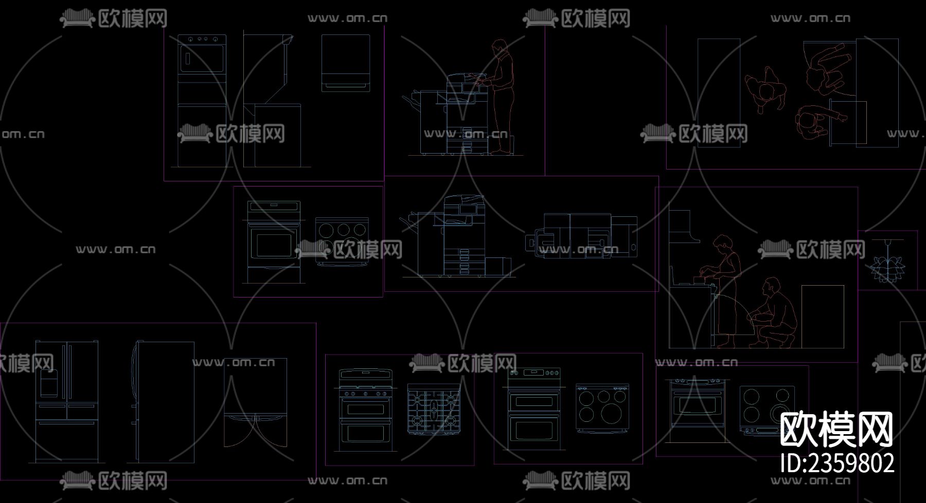 各种设备cad图库下载（渲染图3）