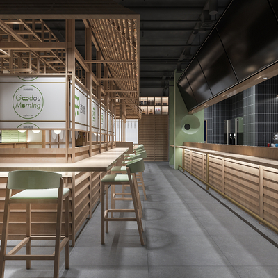  日式料理餐厅su模型 