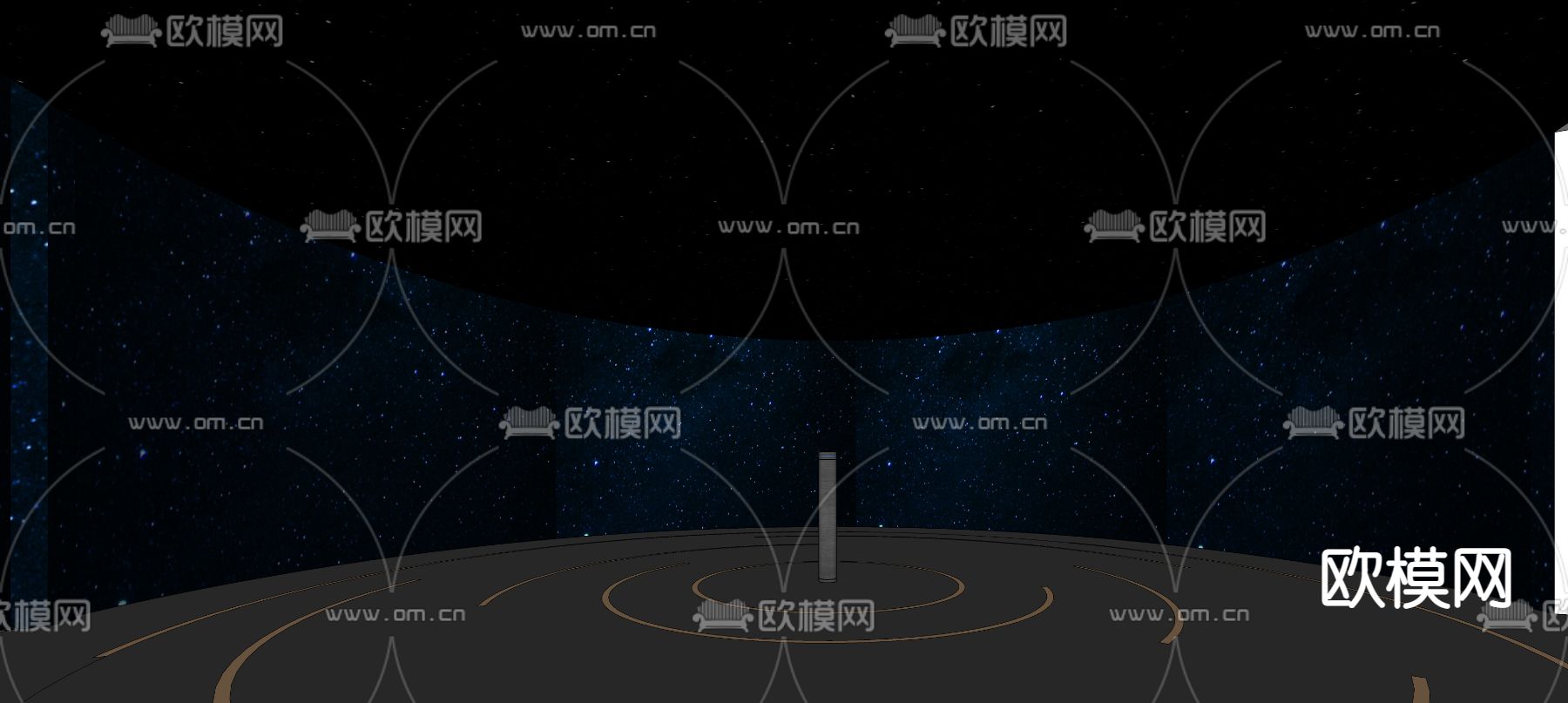 沉浸式星空展厅su模型下载（渲染图2）
