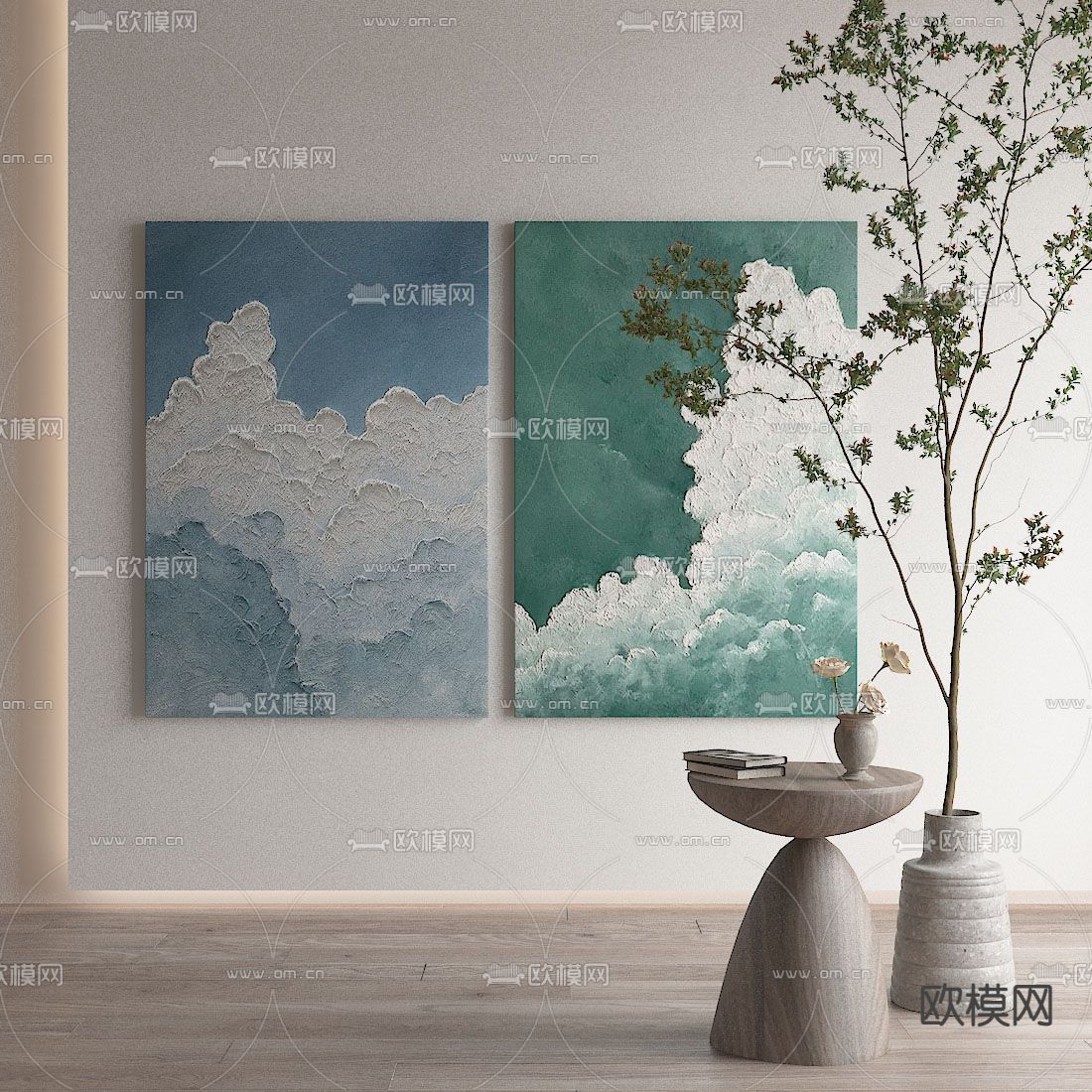 北欧天空装饰画3d模型下载