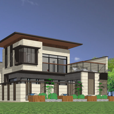 农民房 自建房 别墅外观su模型