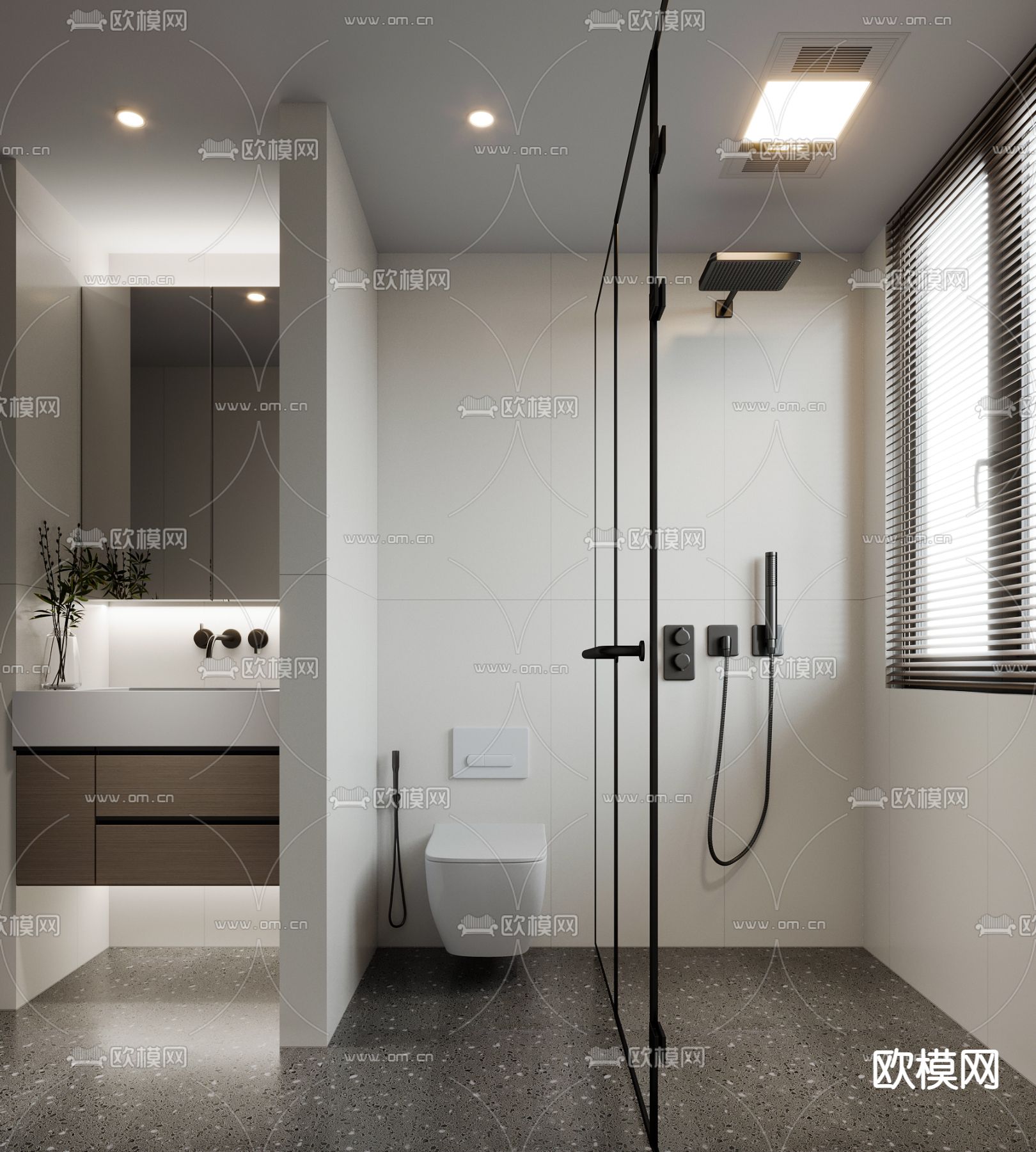 现代卫生间 卫浴3d模型