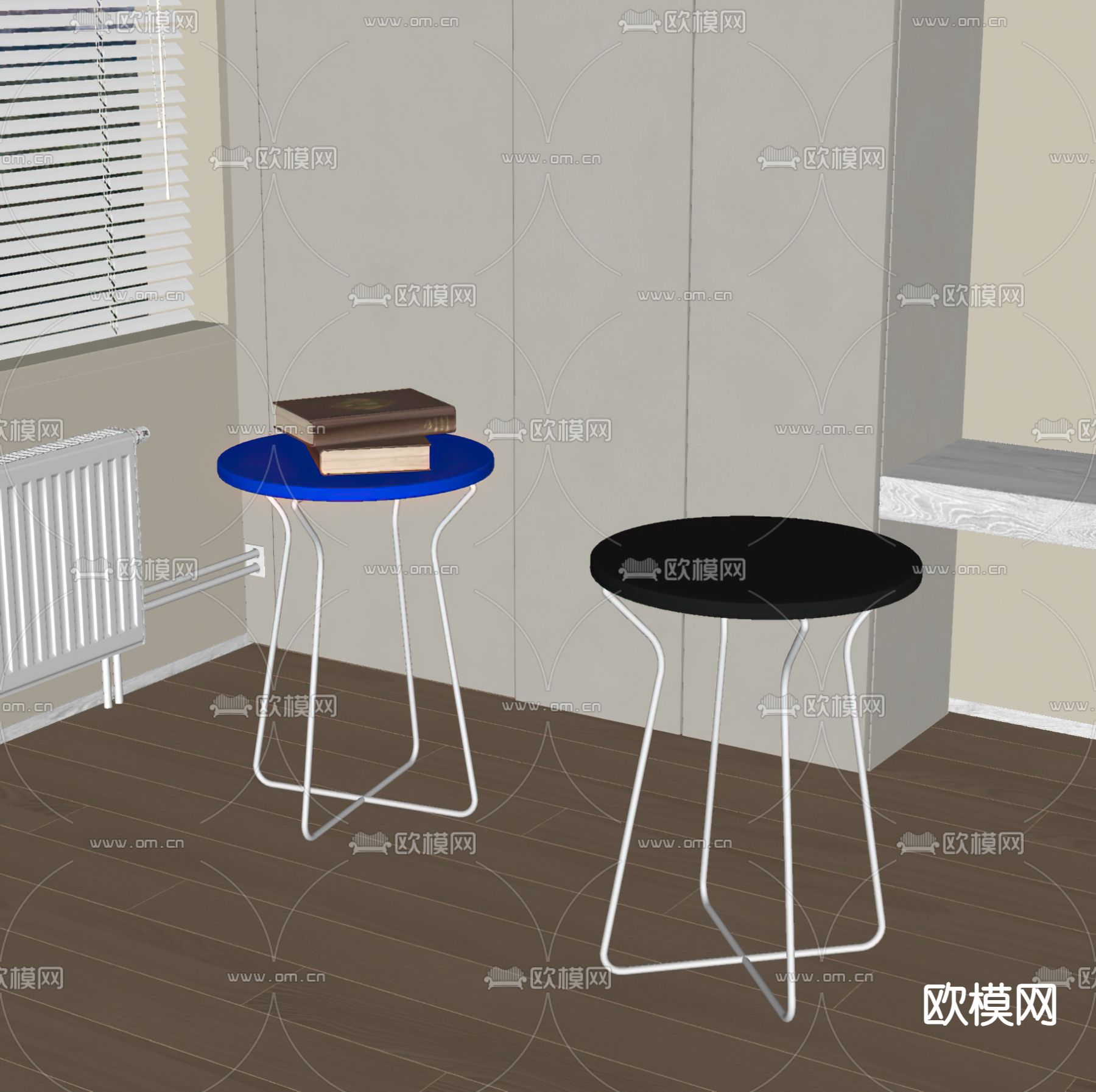 现代凳子su模型下载（渲染图2）