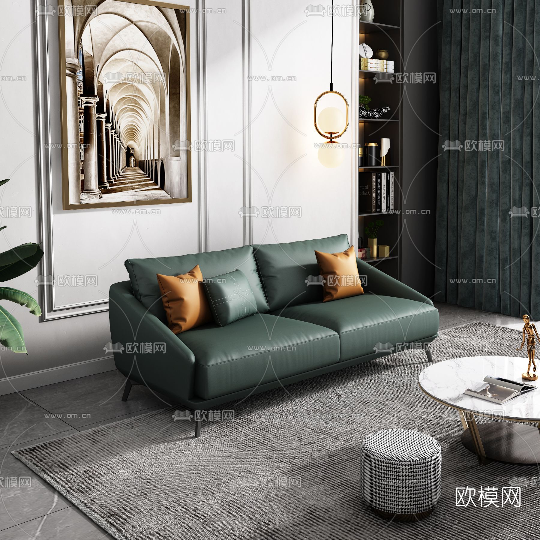 现代双人沙发3d模型下载