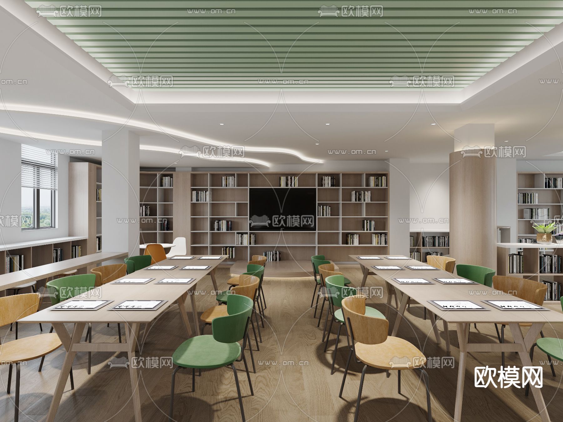 现代图书馆3d模型下载（渲染图5）