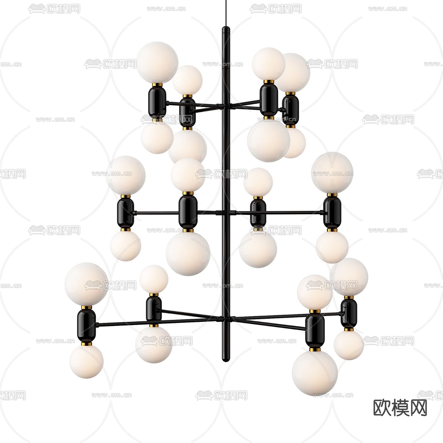 球形多头吊灯su模型下载_ID12191070_sketchup模型下载-欧模网