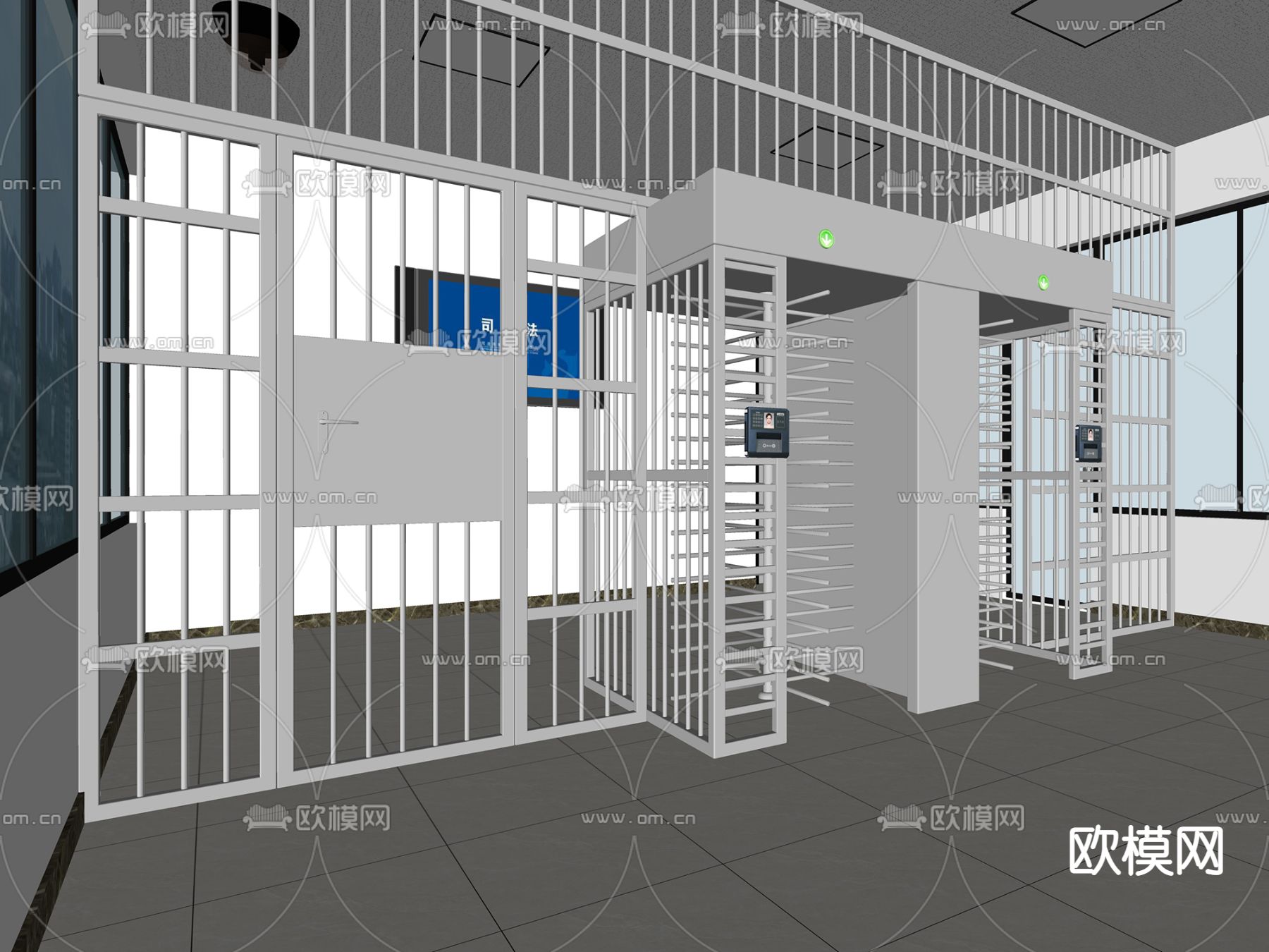 羁押室 关押室 牢房su模型下载（渲染图2）