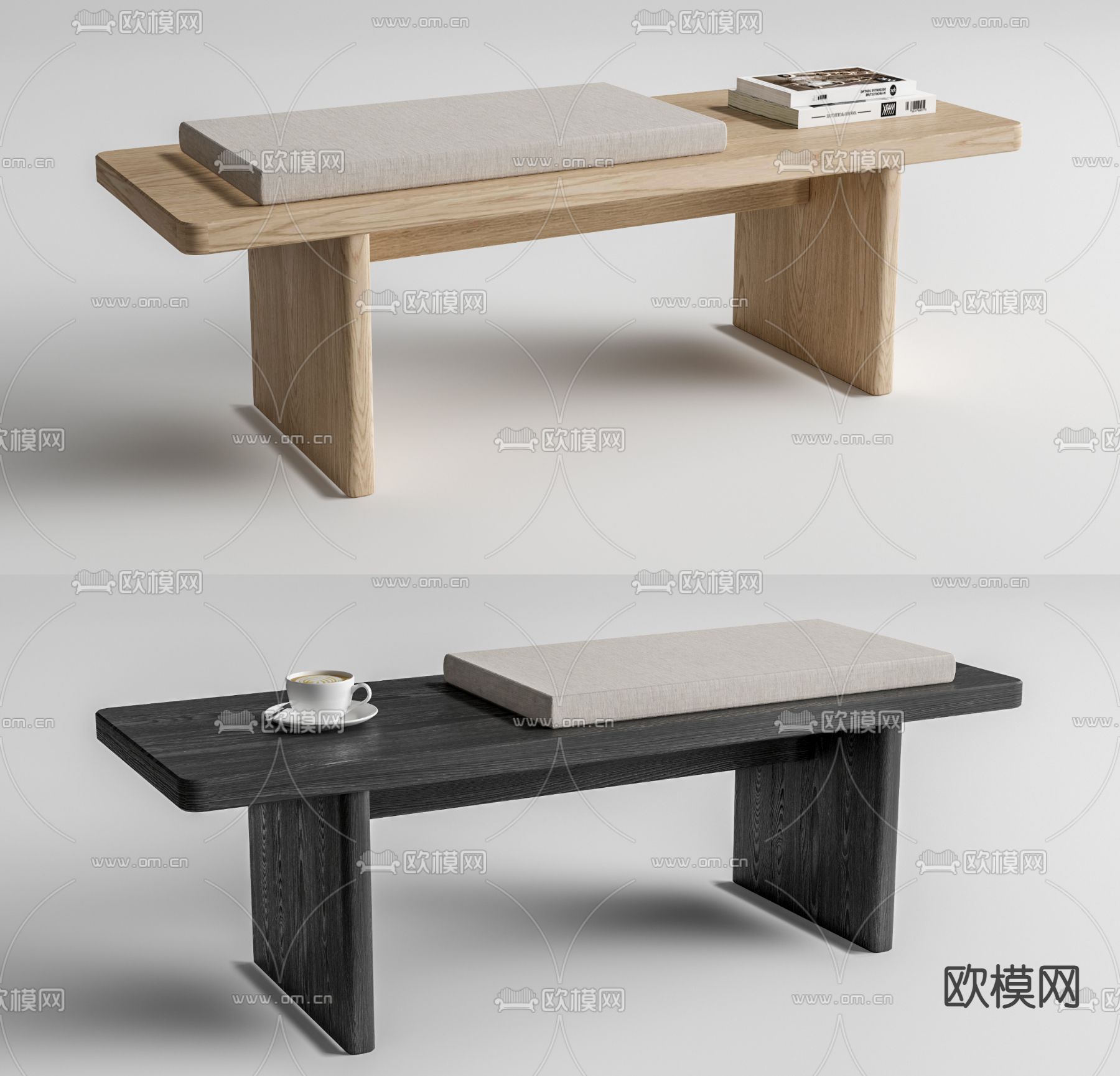 实木长凳 凳子su模型
