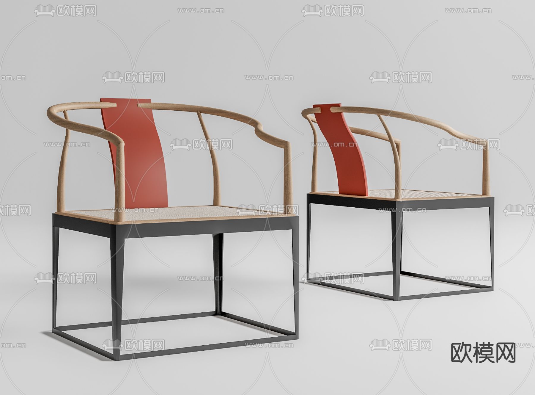 新中式单椅 圈椅su模型