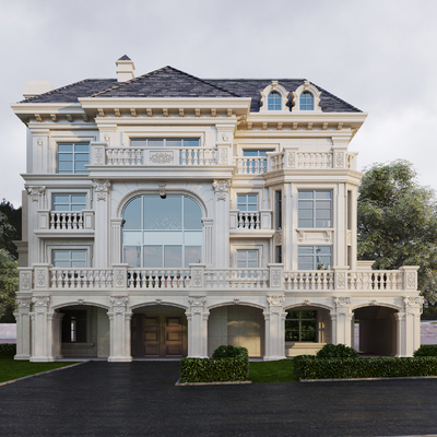 别墅建筑外观3d模型