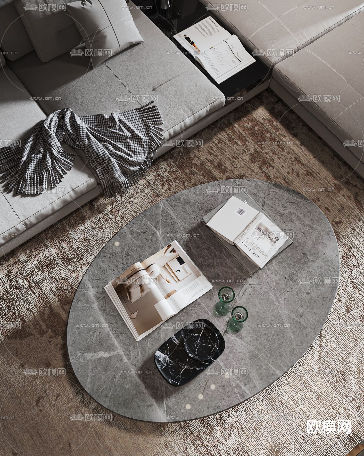 暗黑风客餐厅3d模型下载（渲染图8）