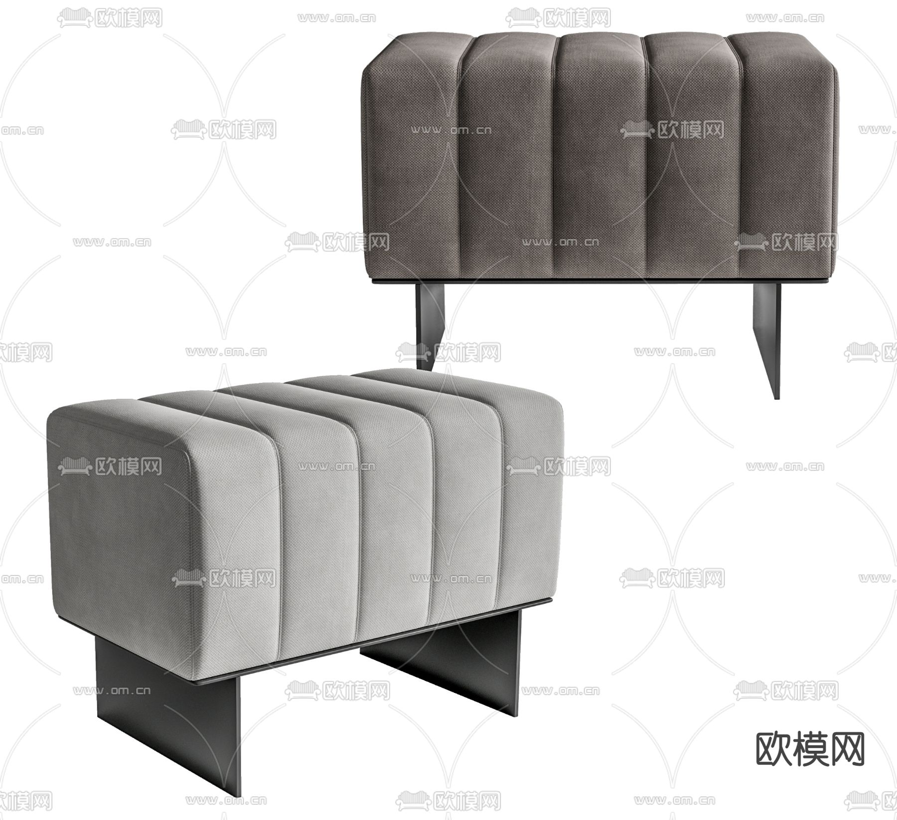 现代矮凳 沙发凳 换鞋凳su模型下载（渲染图1）