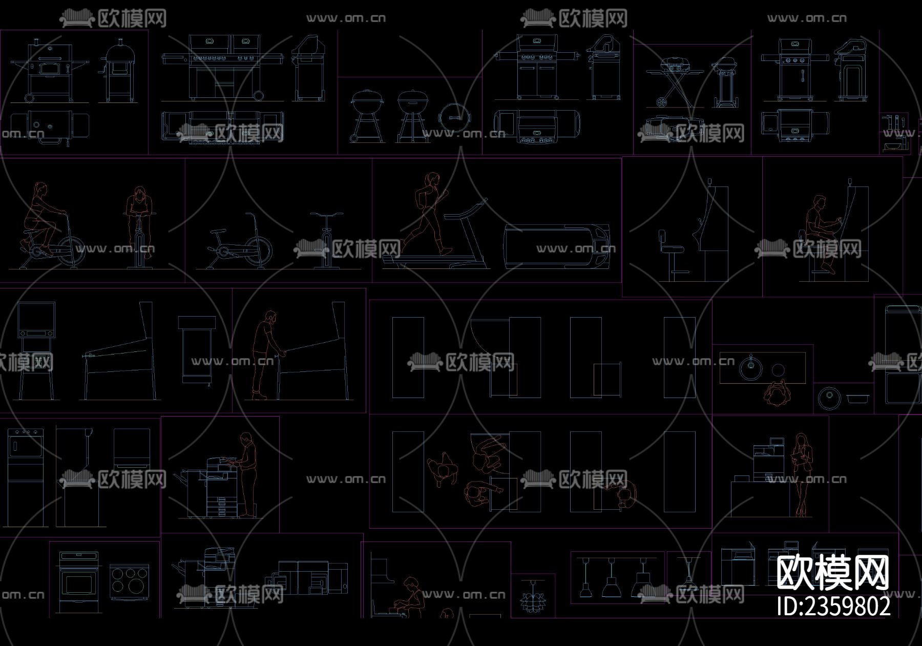 各种设备cad图库下载（渲染图1）