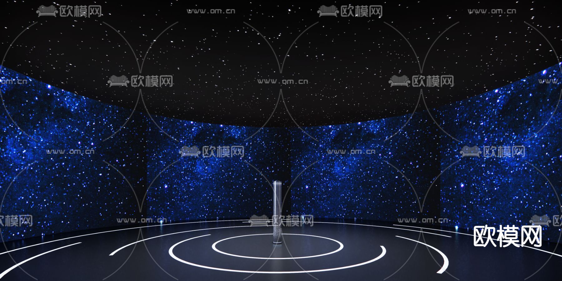 沉浸式星空展厅su模型下载（渲染图1）