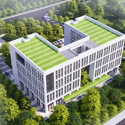 现代办公楼鸟瞰su模型