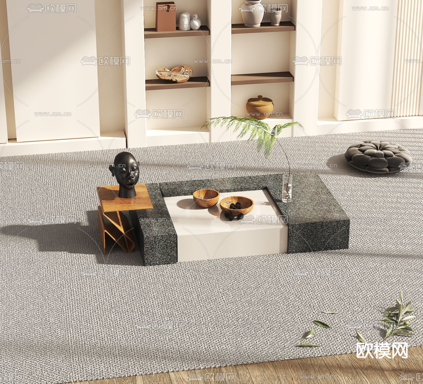 现代子母茶几3d模型下载_ID12193266_3dmax免费模型-欧模网