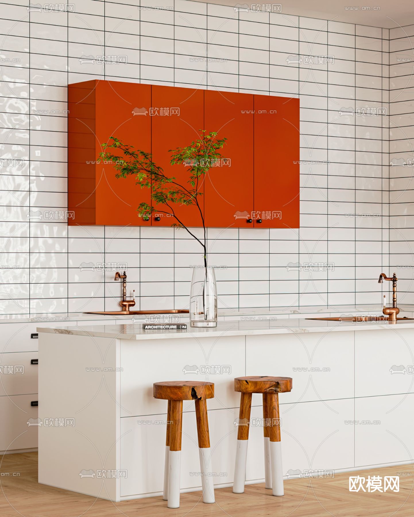 简欧客餐厅3d模型下载（渲染图5）