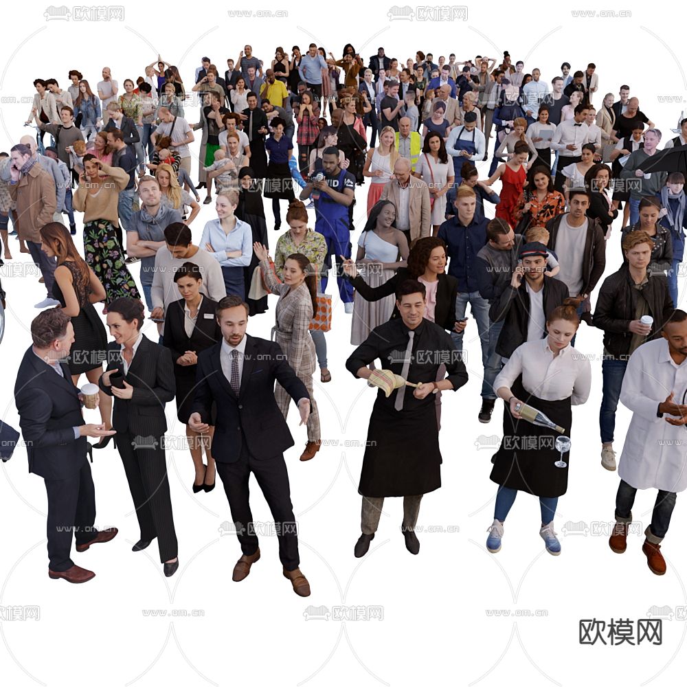 现代站姿人物3d模型下载（渲染图2）