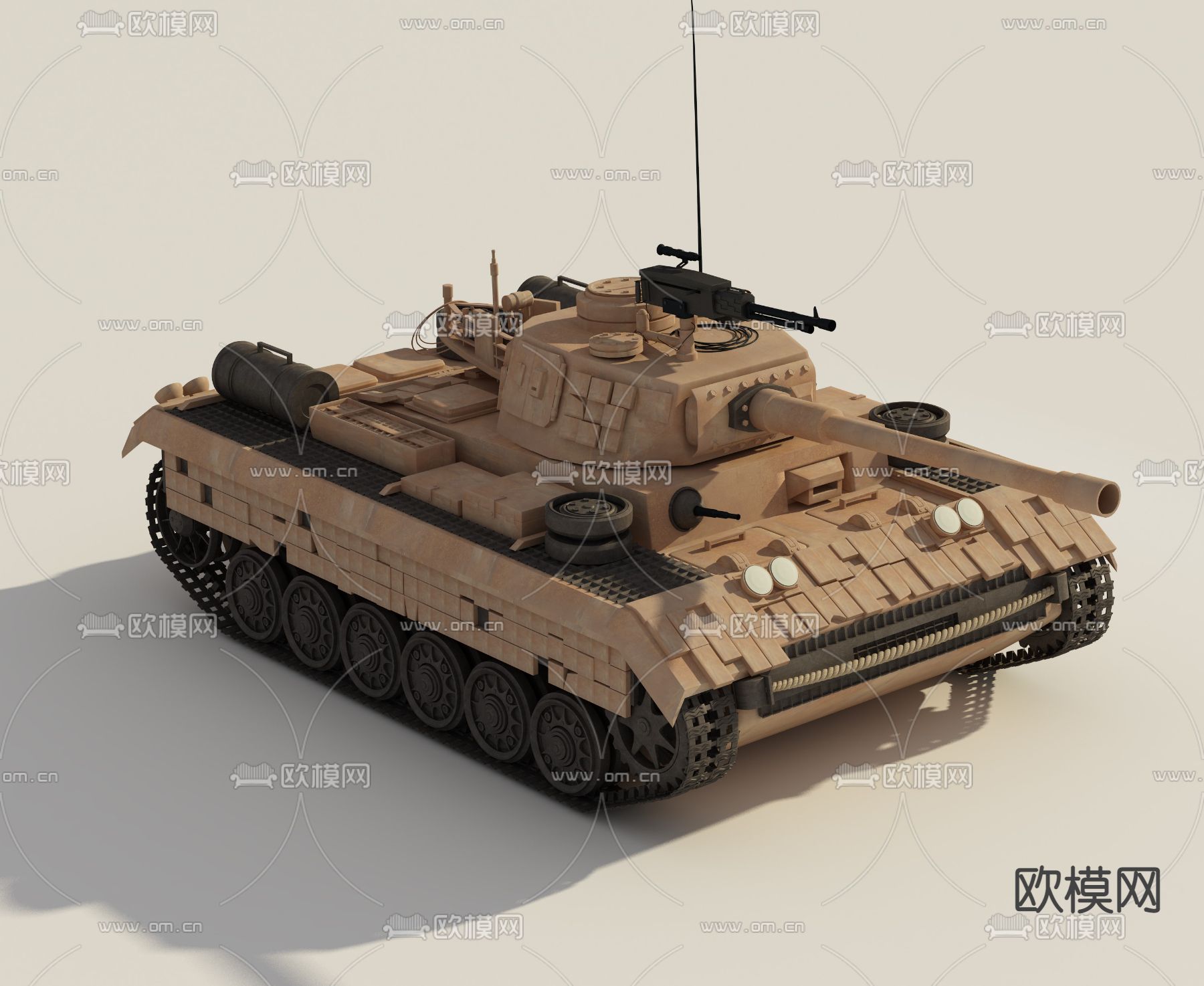 现代坦克3d模型下载（渲染图2）